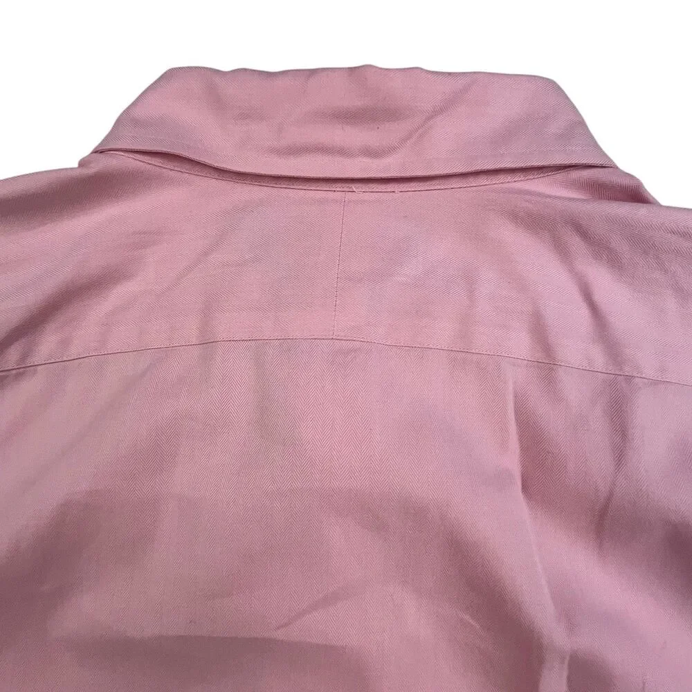 Polo Golf Ralph Lauren Shirt Mens XXL Pink Herringbone Marlowe Oxford Cotton - Picture 8 of 11
